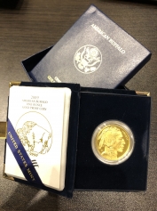 Золотая монета "Бизон Баффало (Буффало)" или "Голова индейца", 50 долларов, PROOF (Пруф) 